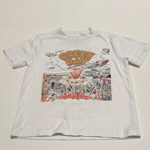 Abercrombie Kids Green Day White Graphic Tee with Colorful Design